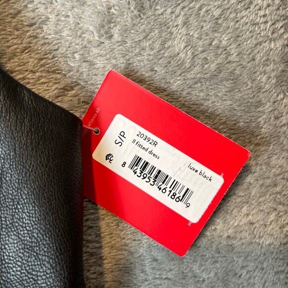 Spanx Leather Like Sleeveless Sheath Dress Luxe Black 20392R Size Small‎ - Picture 8 of 9